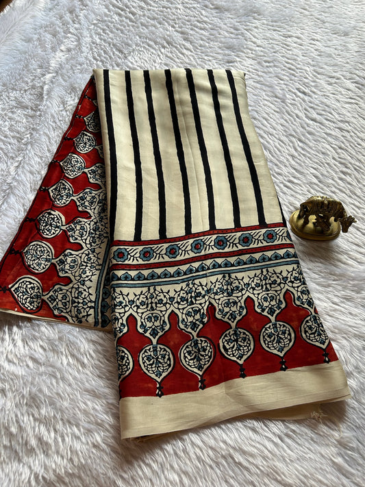 Soft Modal : Off white-maroon-blue