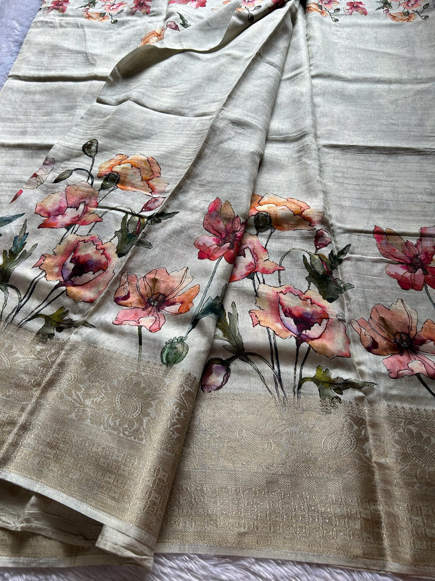 Soft Modal : Off white-red-peach