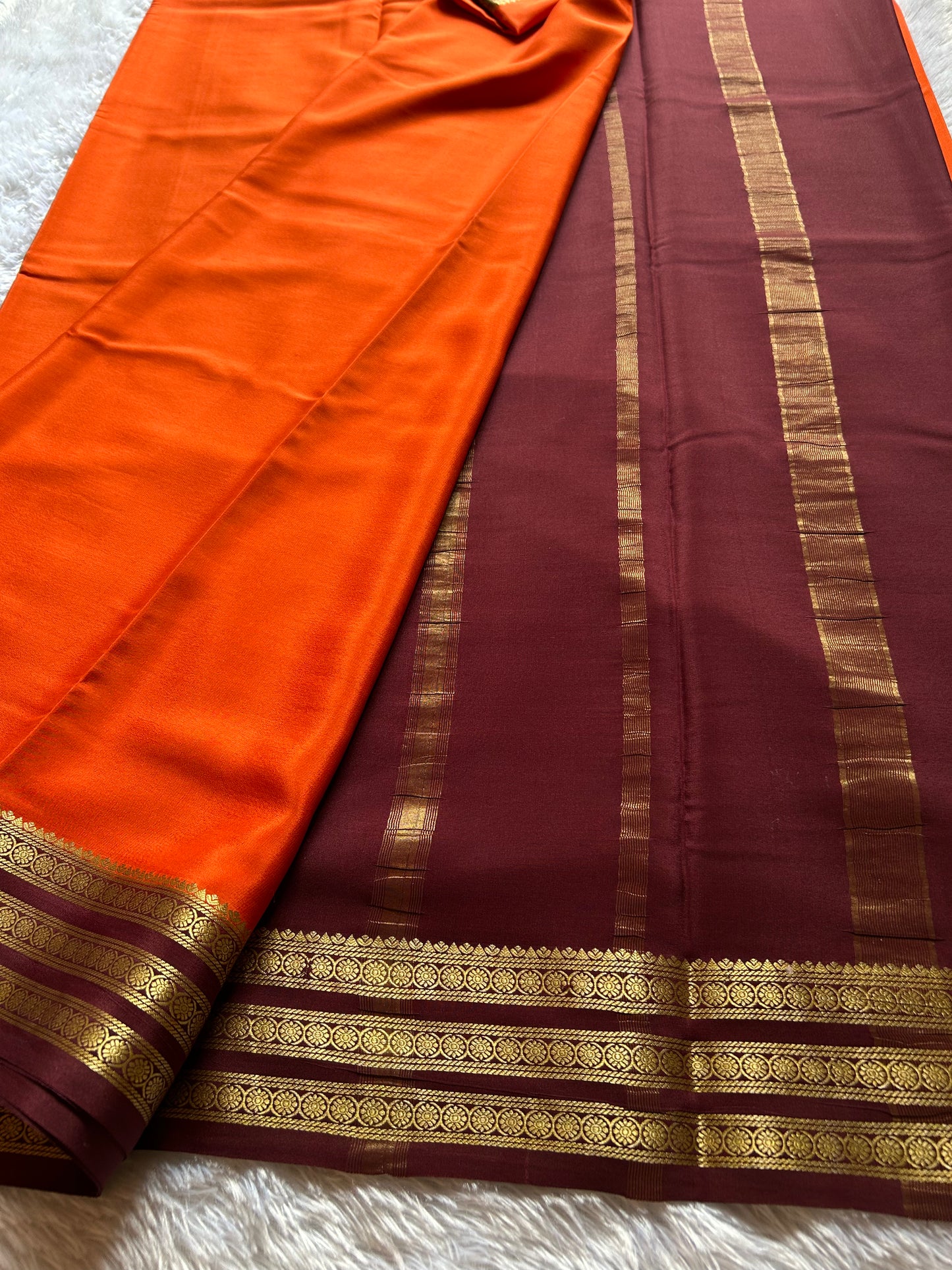 Shalini (2D) : Orange-chocolate brown