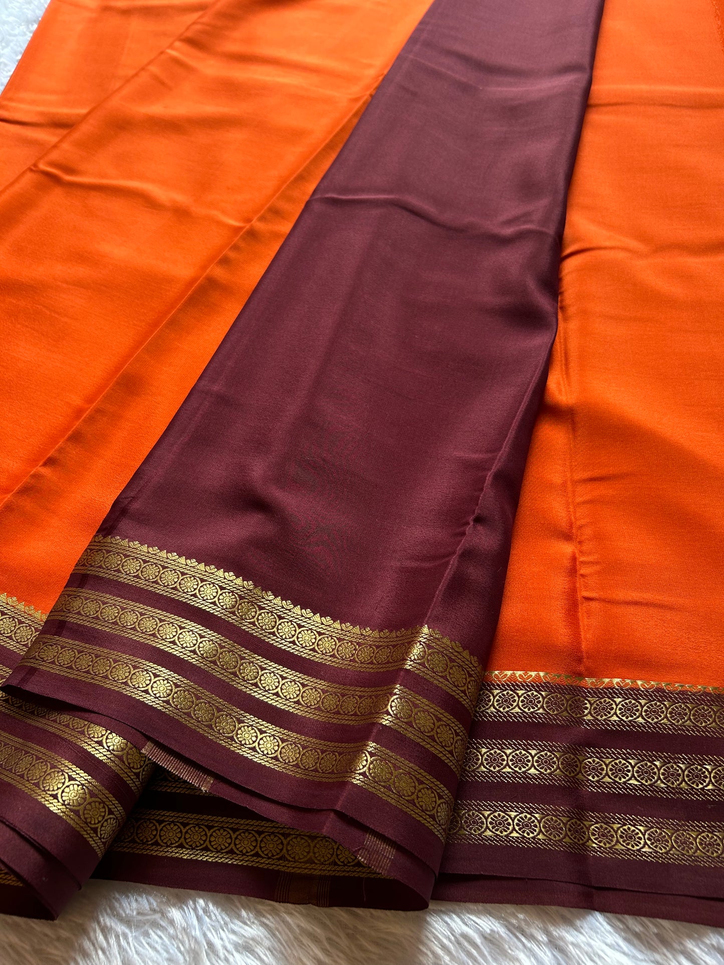 Shalini (2D) : Orange-chocolate brown