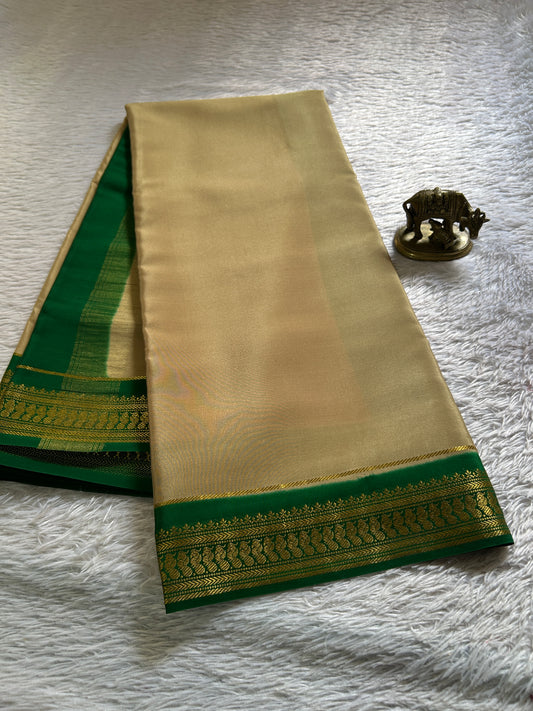 Mayuri (2D) : Chikoo beige-bottle green