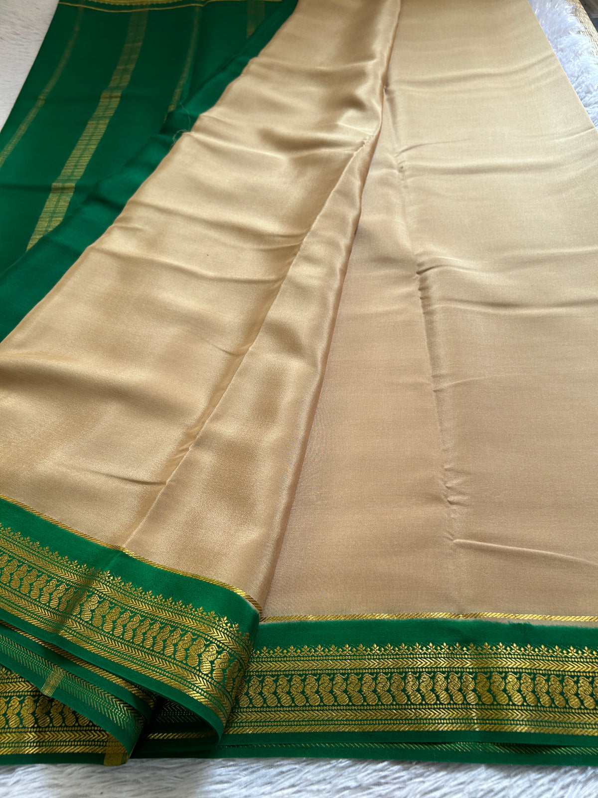 Mayuri (2D) : Chikoo beige-bottle green