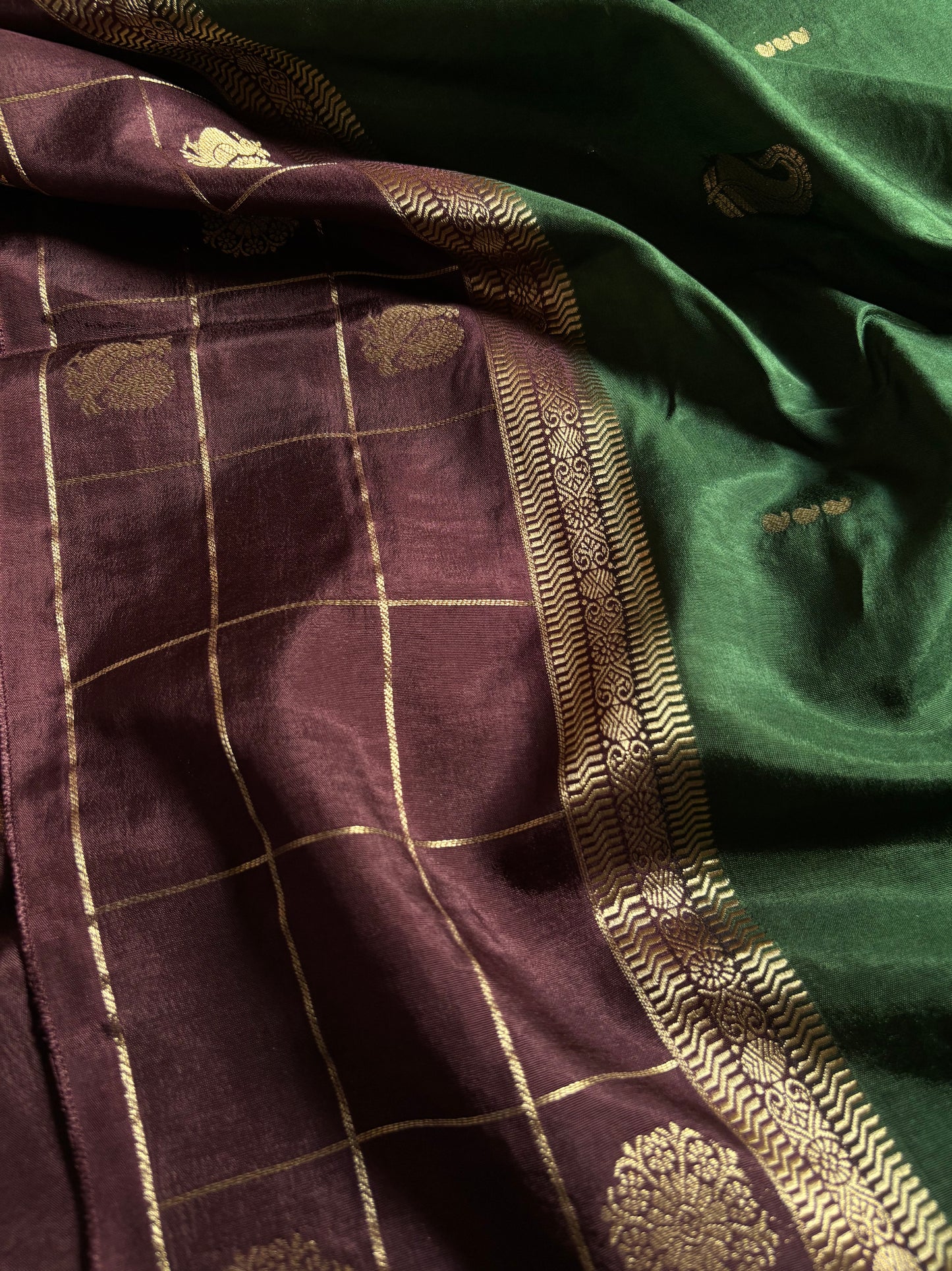 SS128 (2D) : Bottle green-chocolate brown