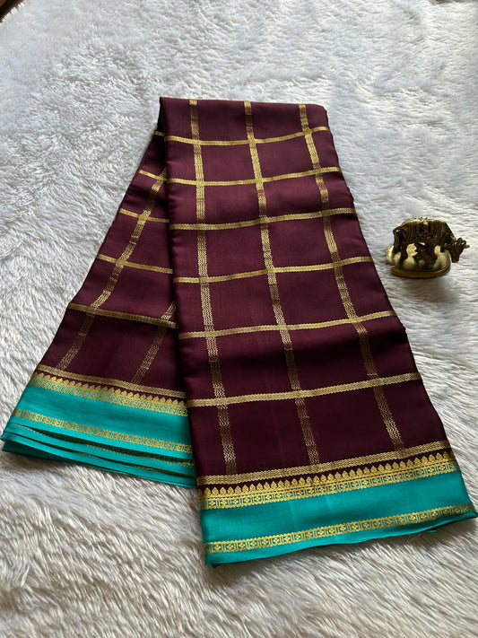 Vimala (2D) : Chocolate brown-ananda blue