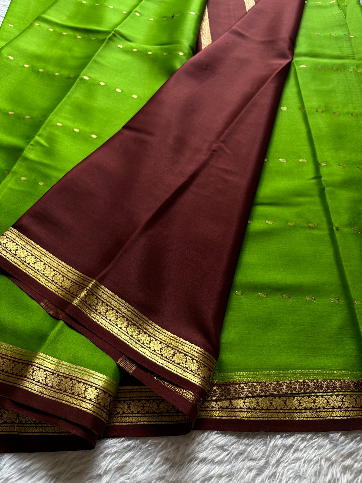Bindu (2D) : Lime green-chocolate brown