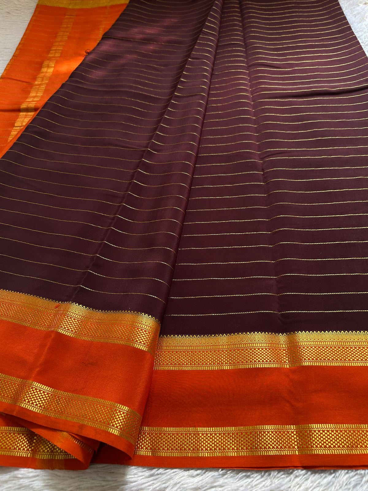 Kaveri (2D) : Chocolate brown-orange