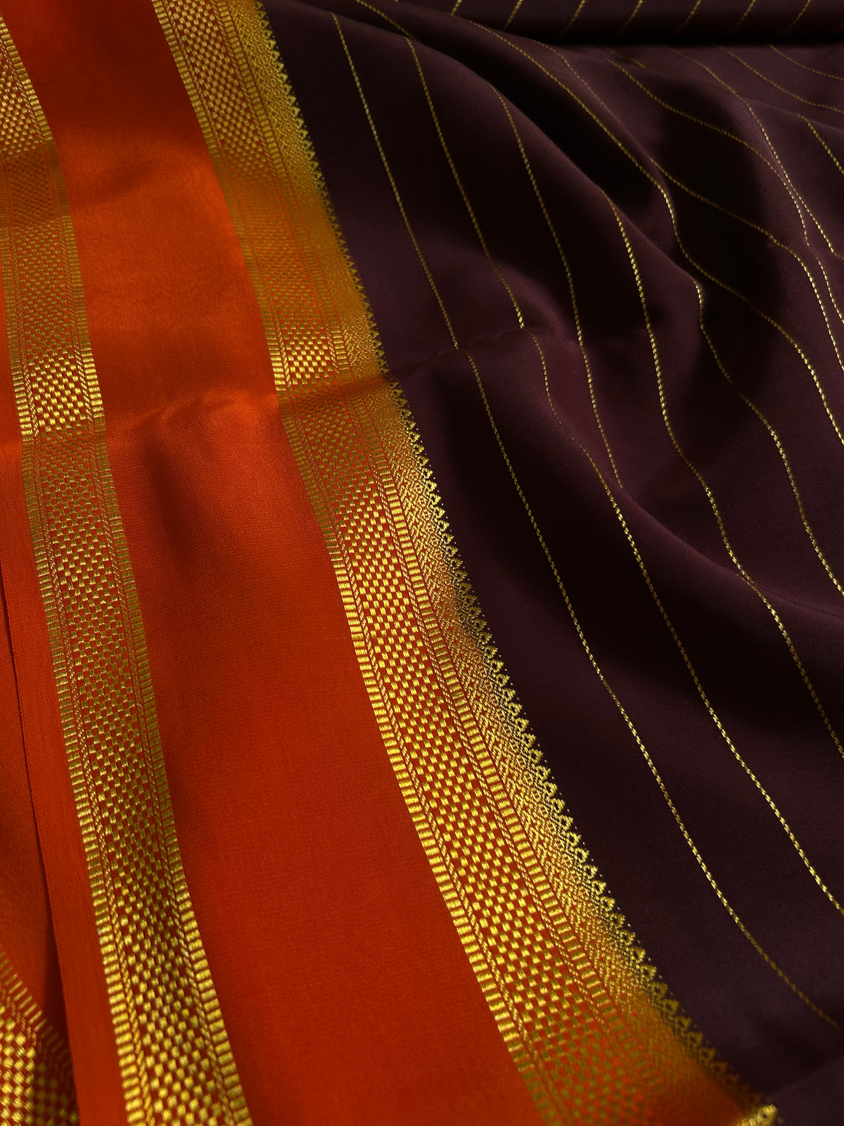 Kaveri (2D) : Chocolate brown-orange