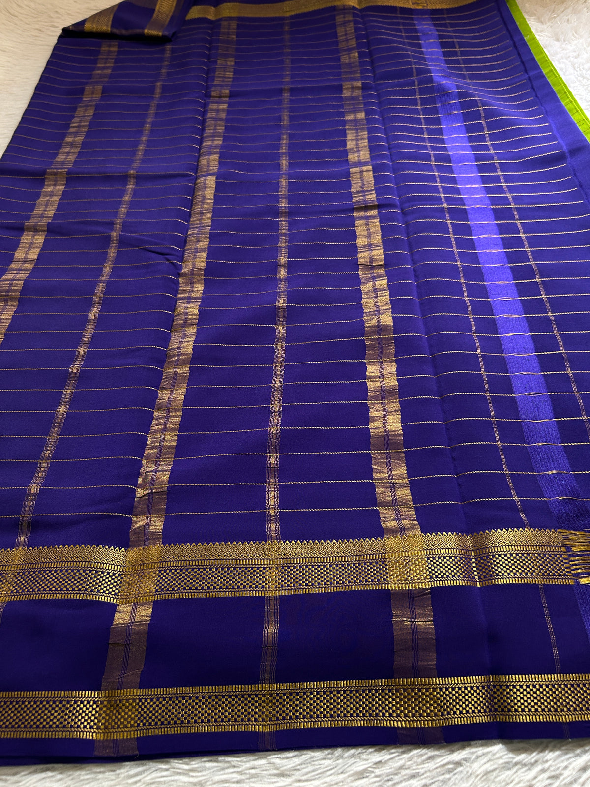 Kaveri (2D) : Mehendi green-dark blue