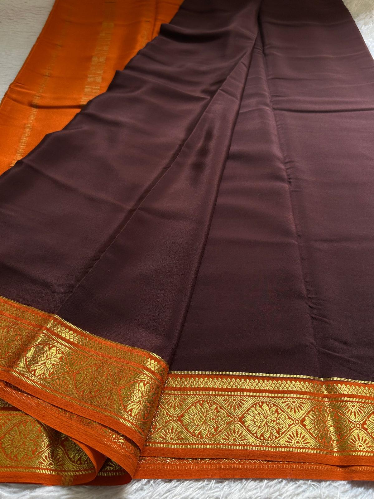 Sukanya (2D) : Chocolate brown-orange