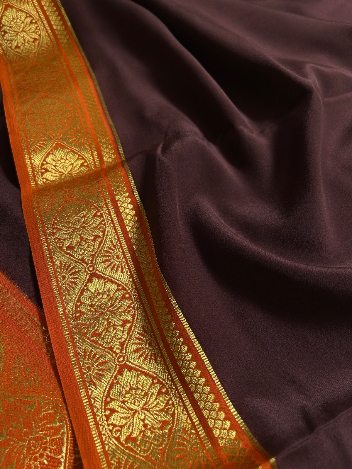 Sukanya (2D) : Chocolate brown-orange