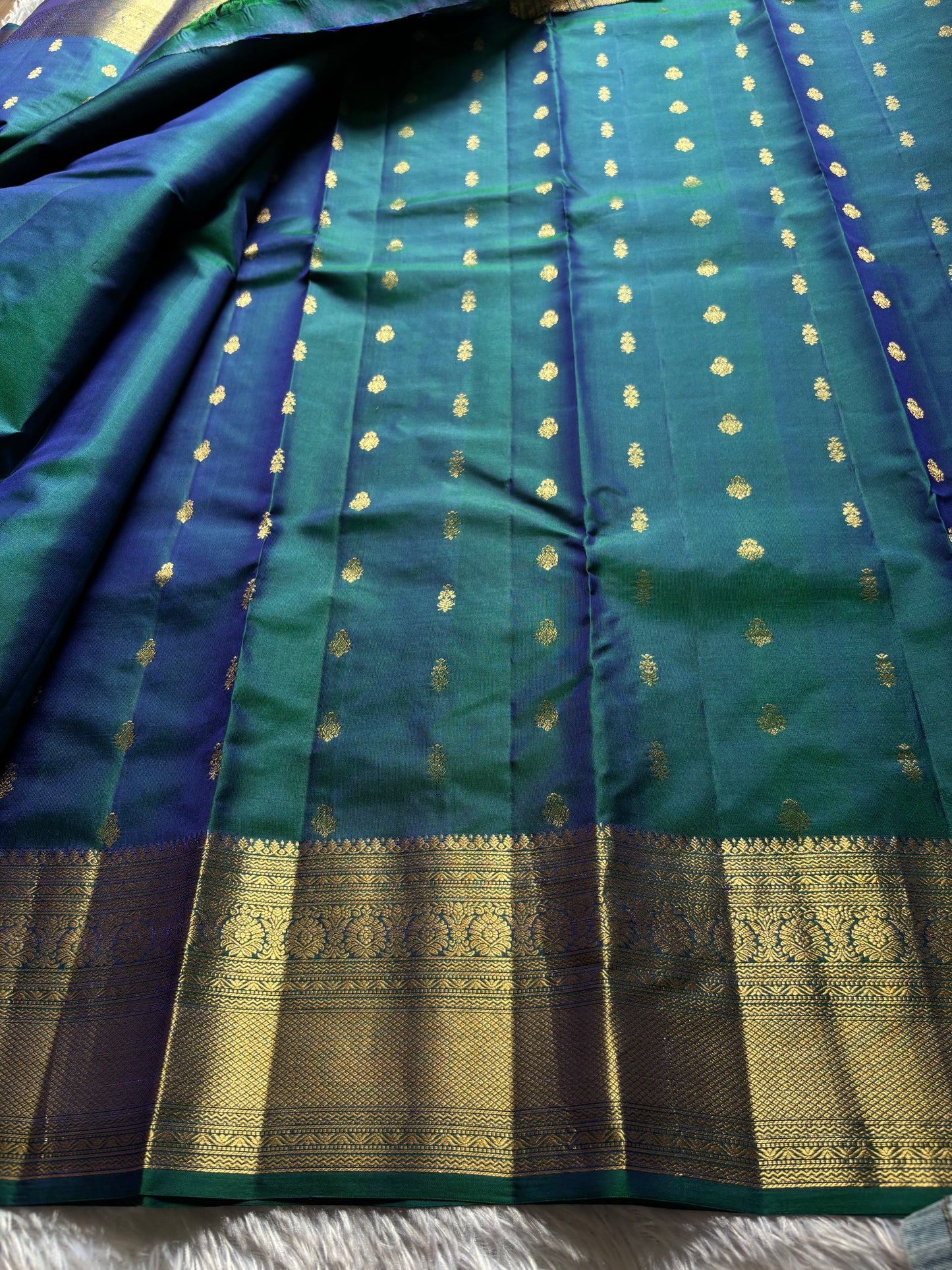 Sambrama : Solid Peacock blue
