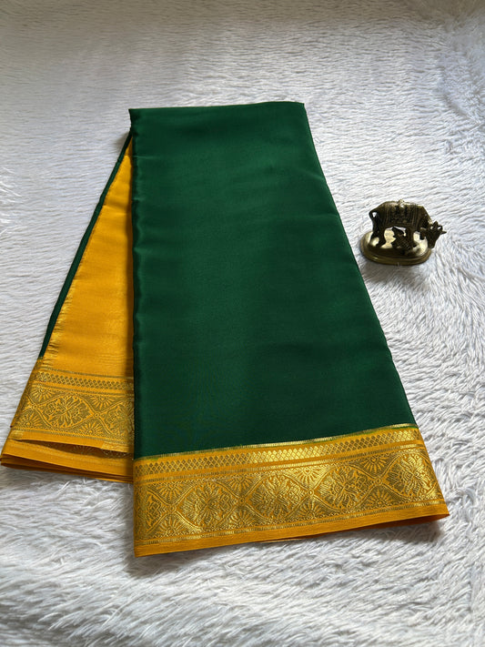 Sukanya (2D) : Bottle green-golden yellow