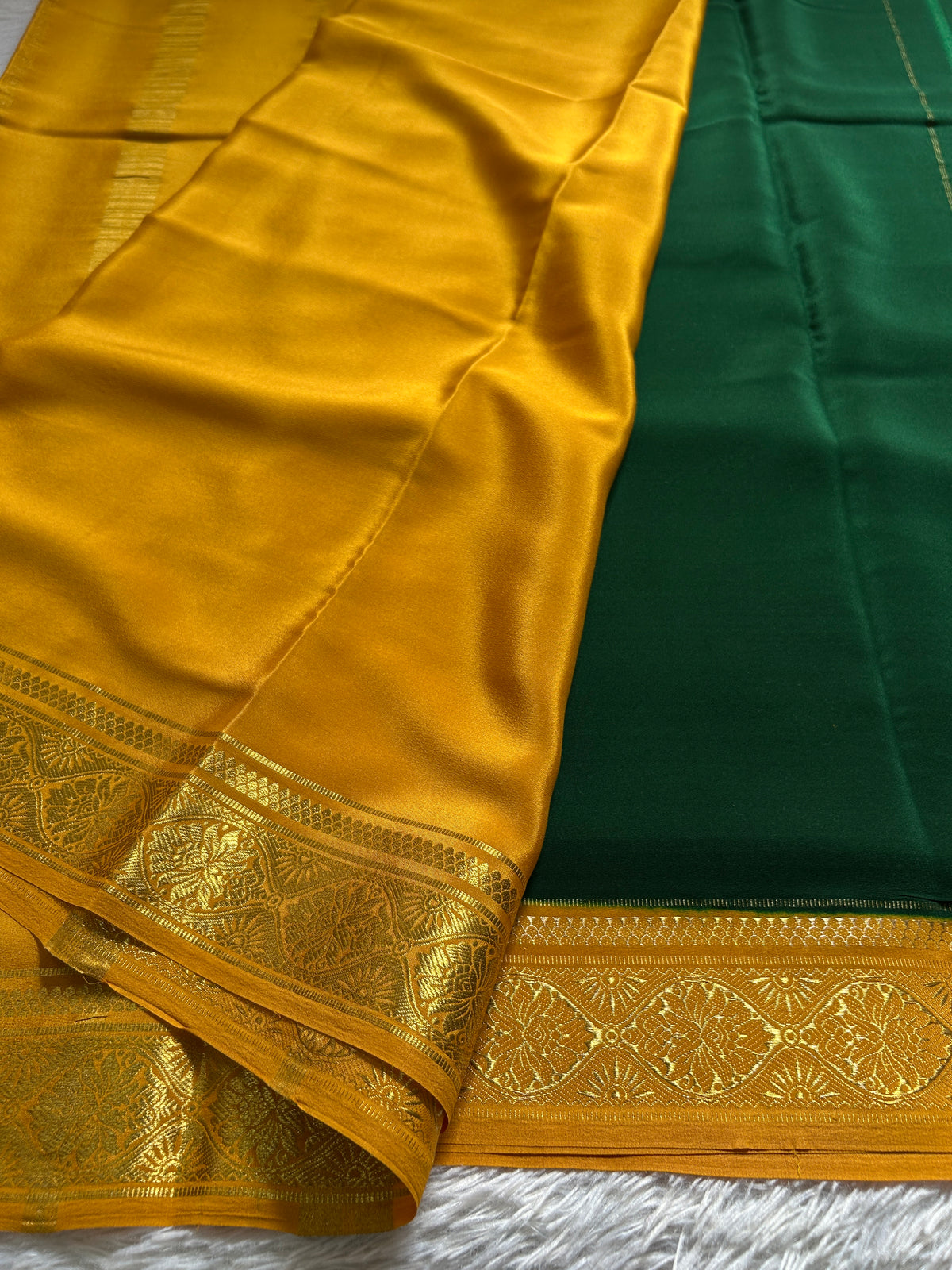 Sukanya (2D) : Bottle green-golden yellow