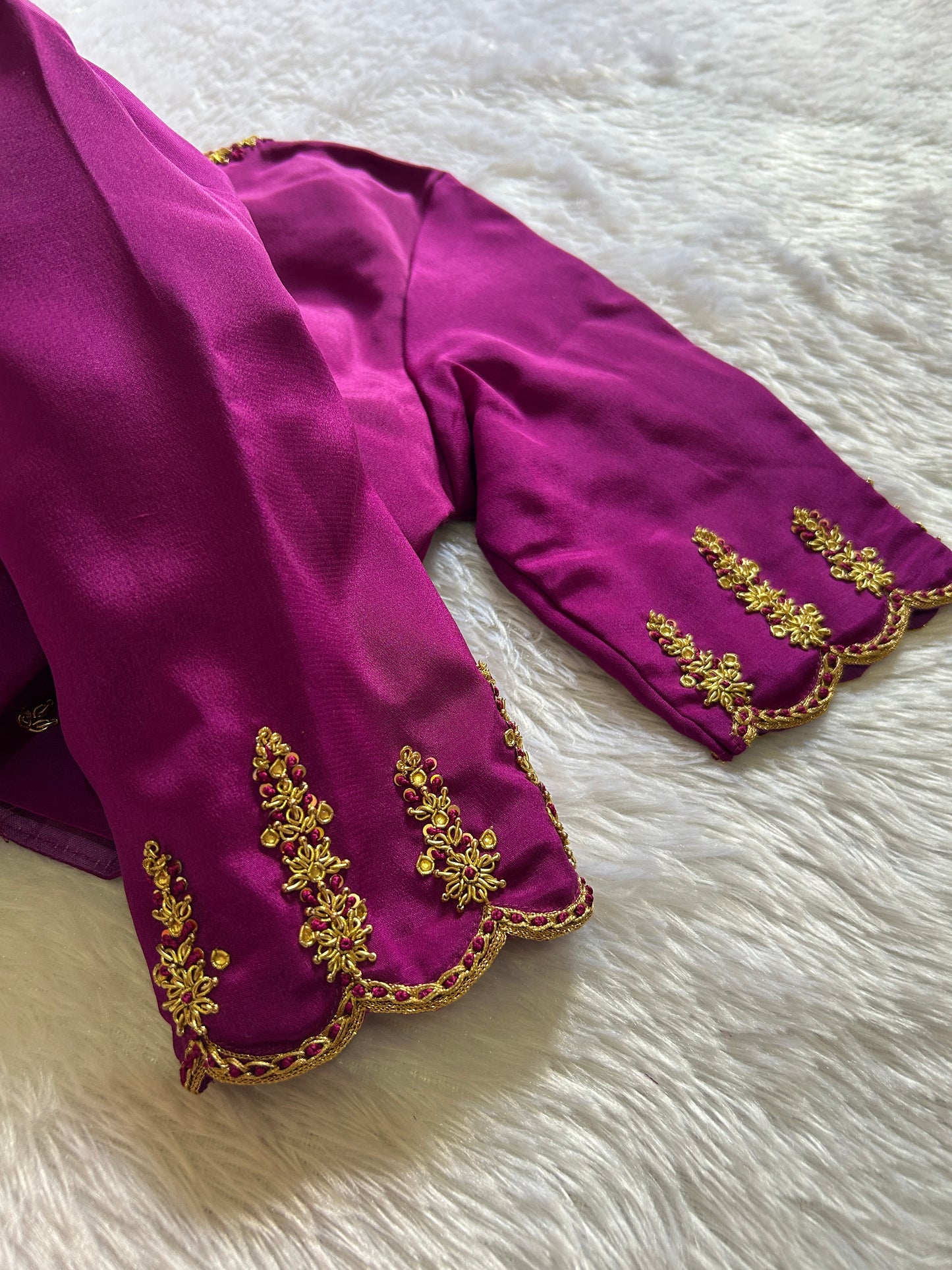 Magenta Hand Embroidered Blouse
