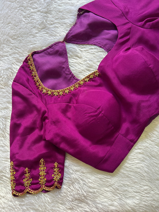 Magenta Hand Embroidered Blouse