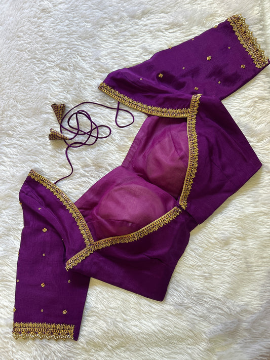 Purple Hand Embroidered Blouse