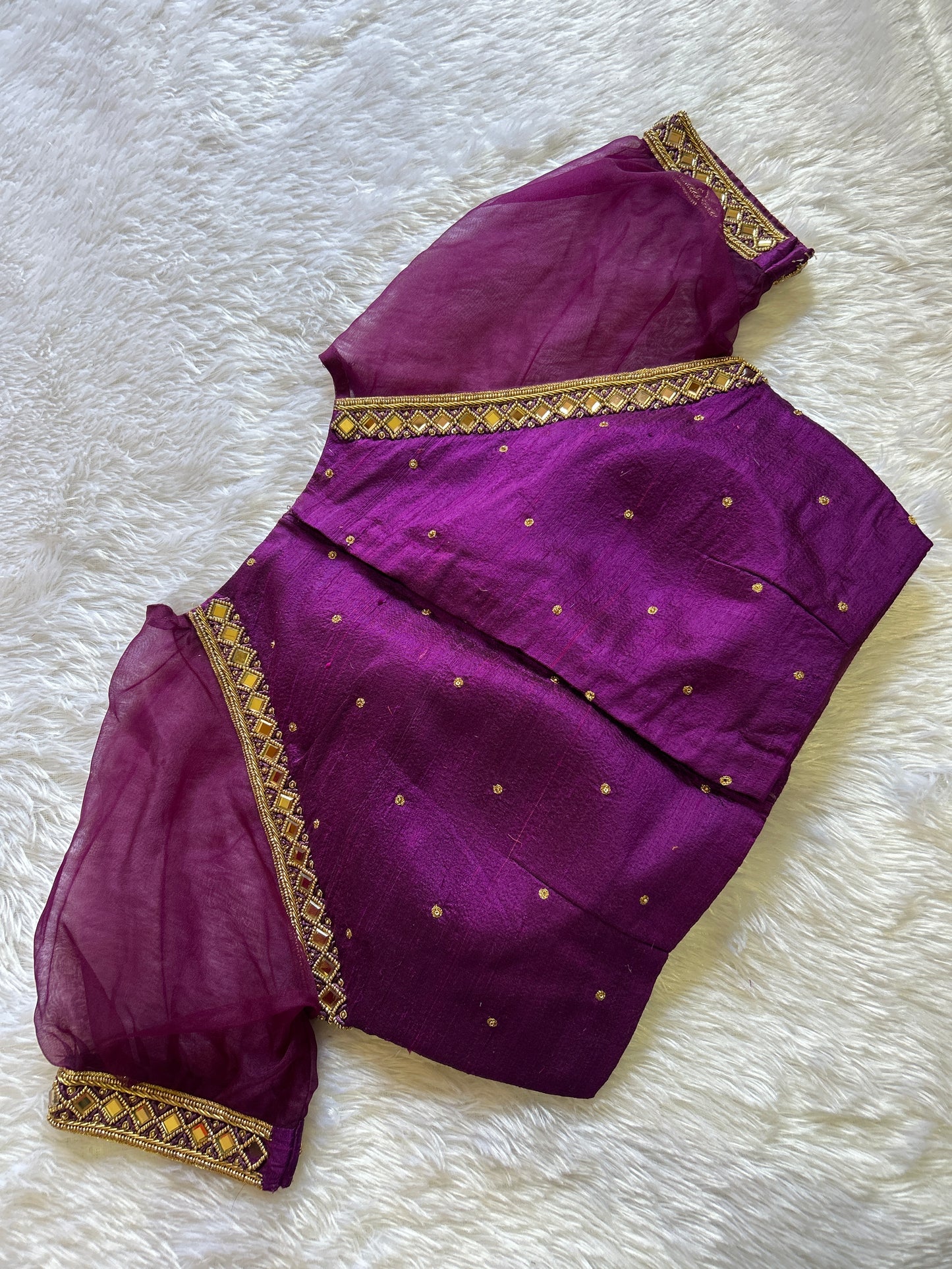Bright Purple Hand Embroidered Blouse