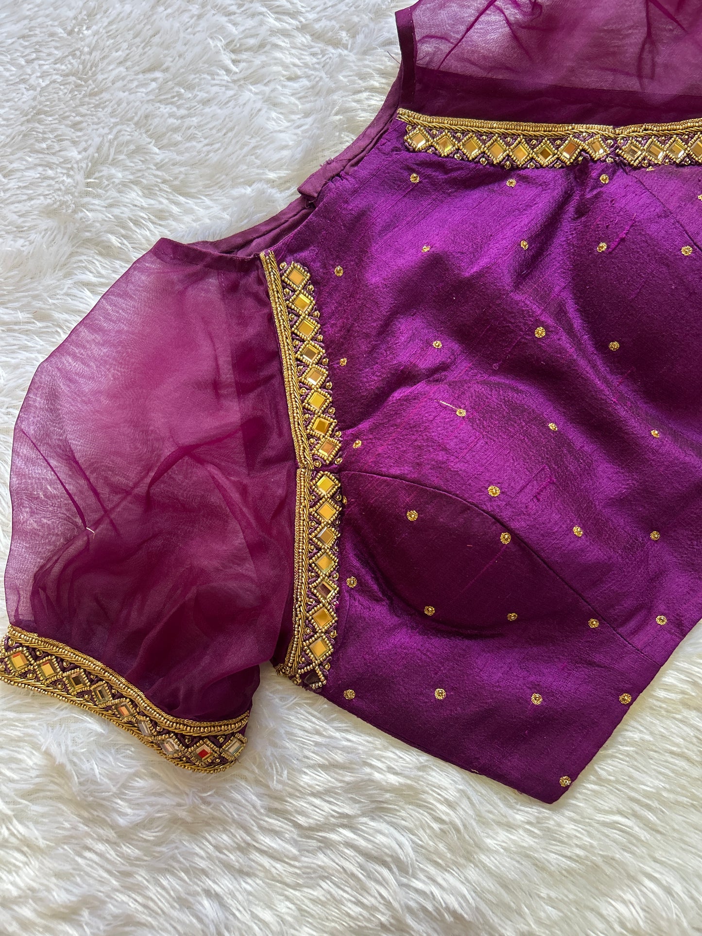 Bright Purple Hand Embroidered Blouse