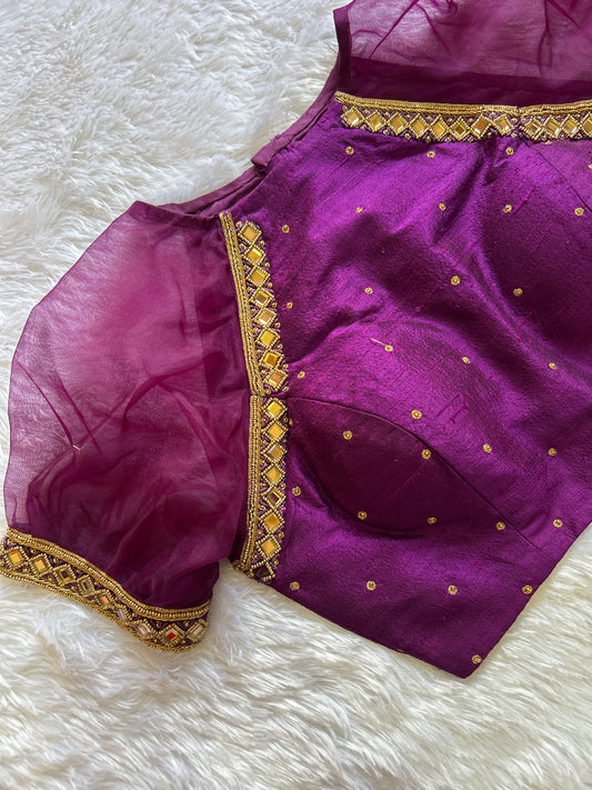 Bright Purple Hand Embroidered Blouse