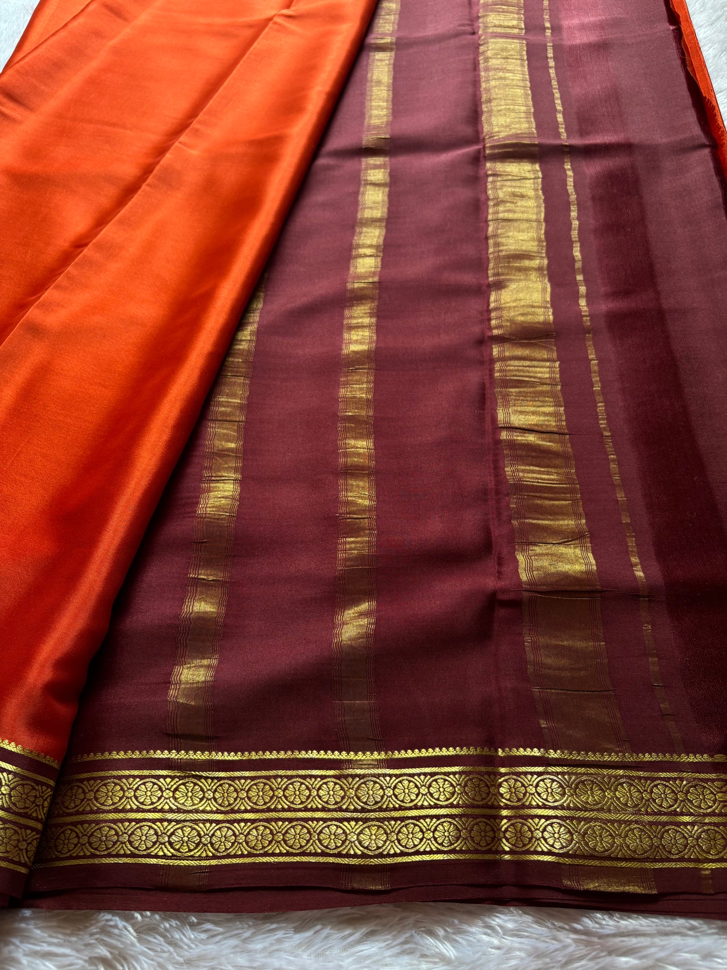 Pushpavathi (2D) : Orange-chocolate brown