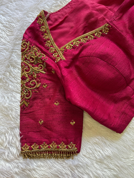 Pink Hand Embroidered Blouse