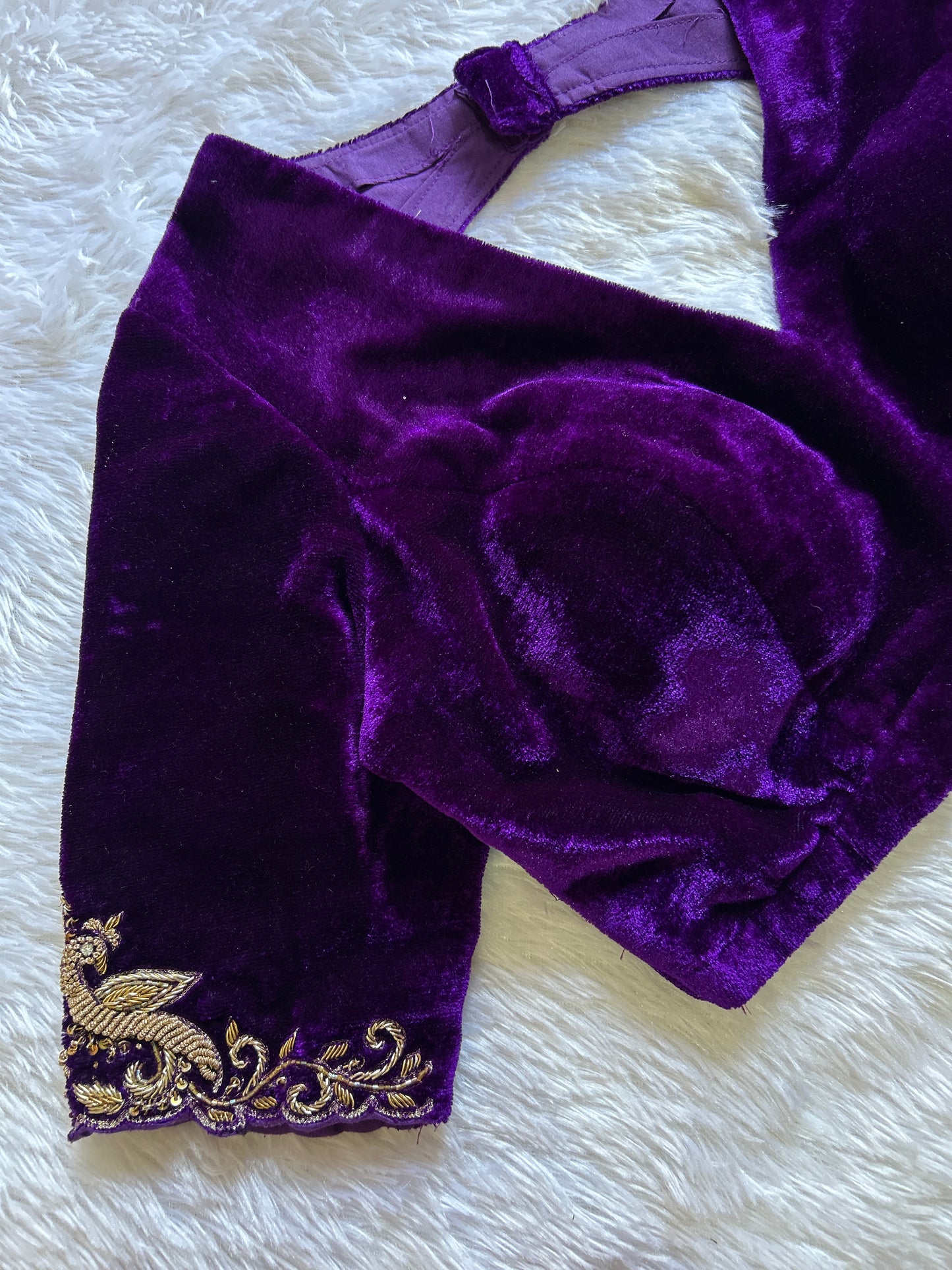 Dark Purple Hand Embroidered Blouse