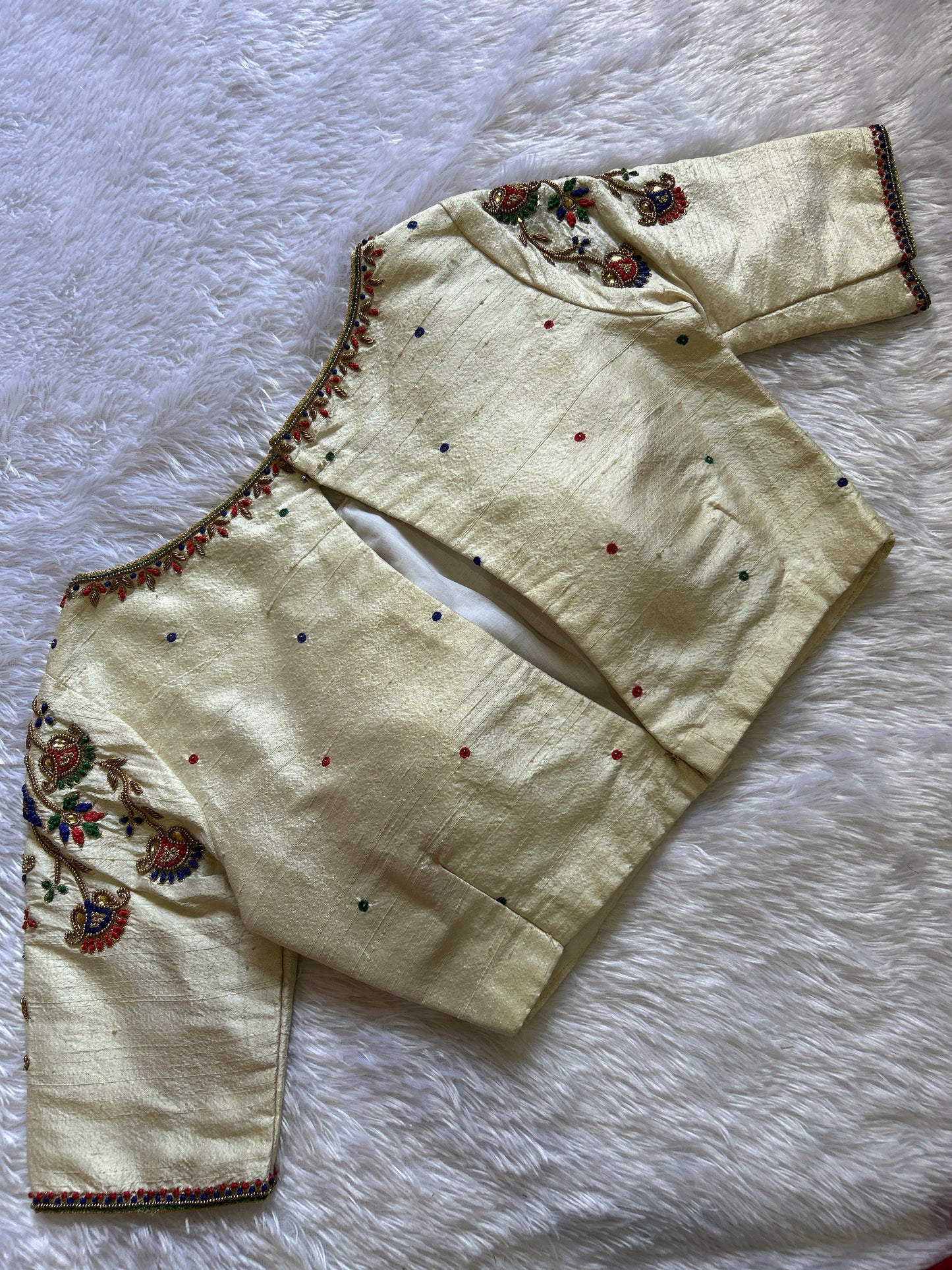 Off-White Hand Embroidered Blouse