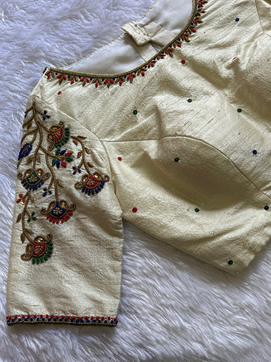 Off-White Hand Embroidered Blouse