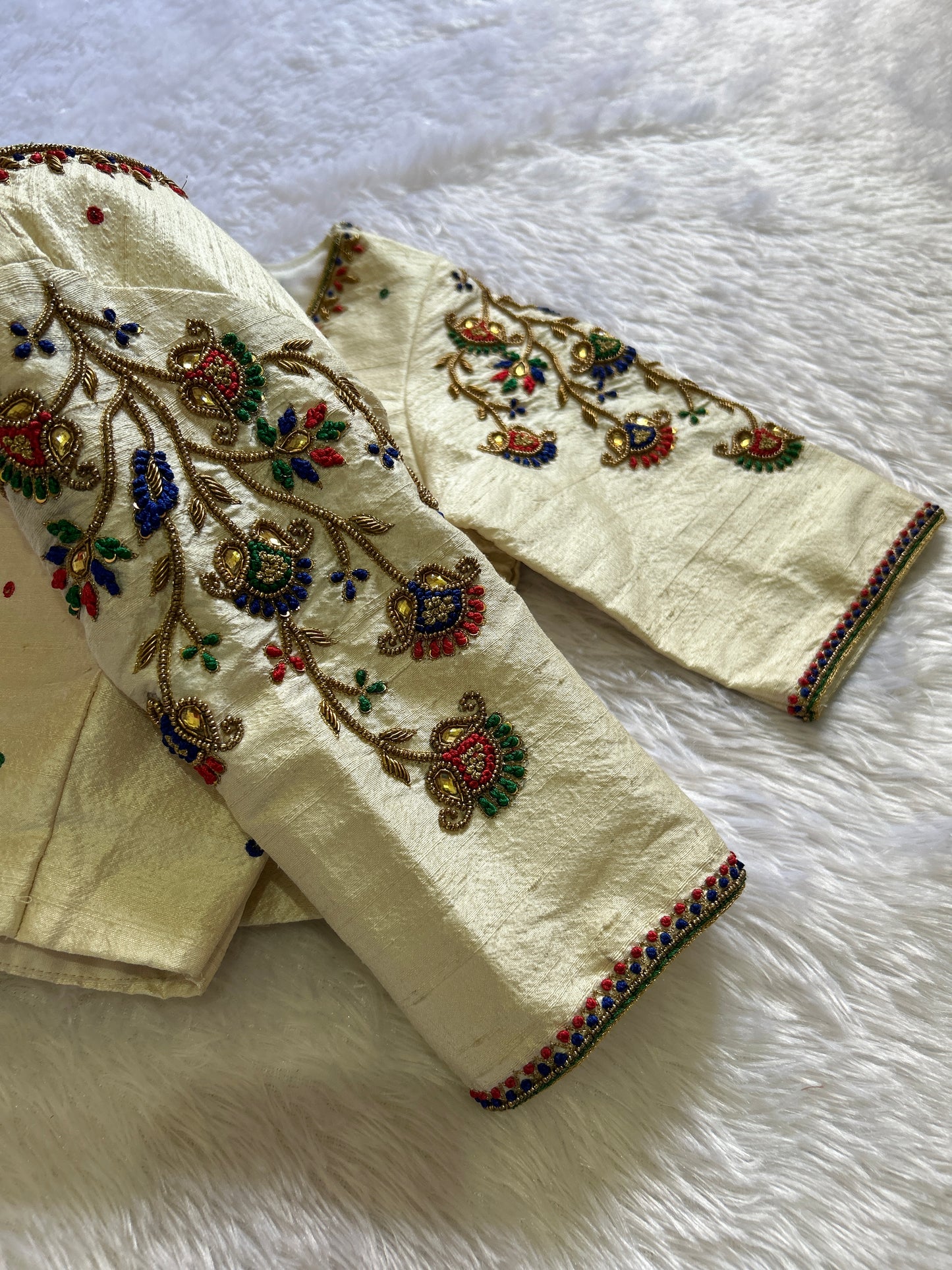 Off-White Hand Embroidered Blouse