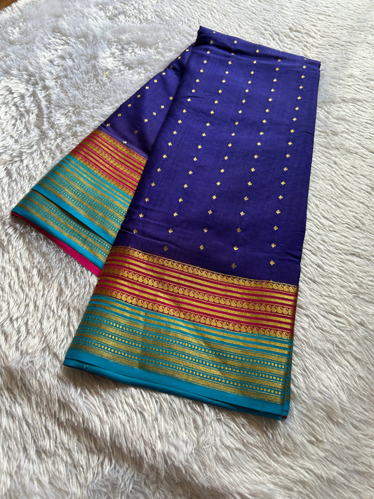 Manasa (3D) : Navy blue-pink-ananda blue