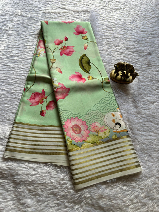 Kamala (2D) : Mint green-off white