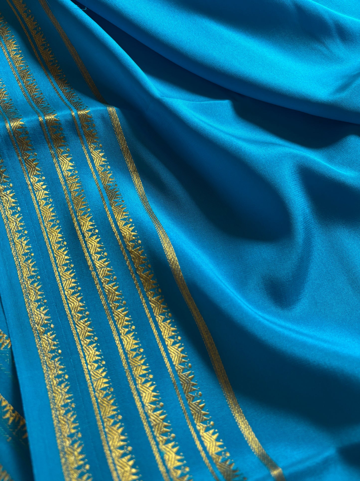 Kumuda : Solid Ananda blue – Nalmè Saree Studio