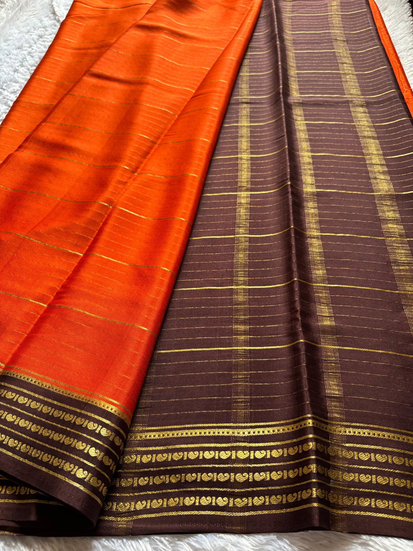 Meghana (2D) : Orange-chocolate brown