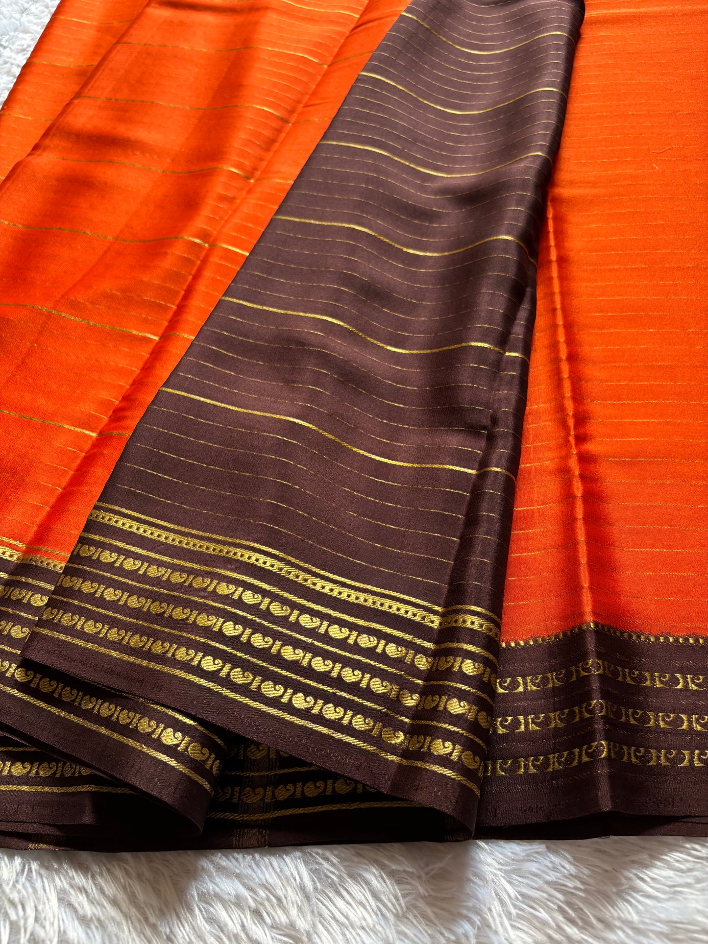 Meghana (2D) : Orange-chocolate brown