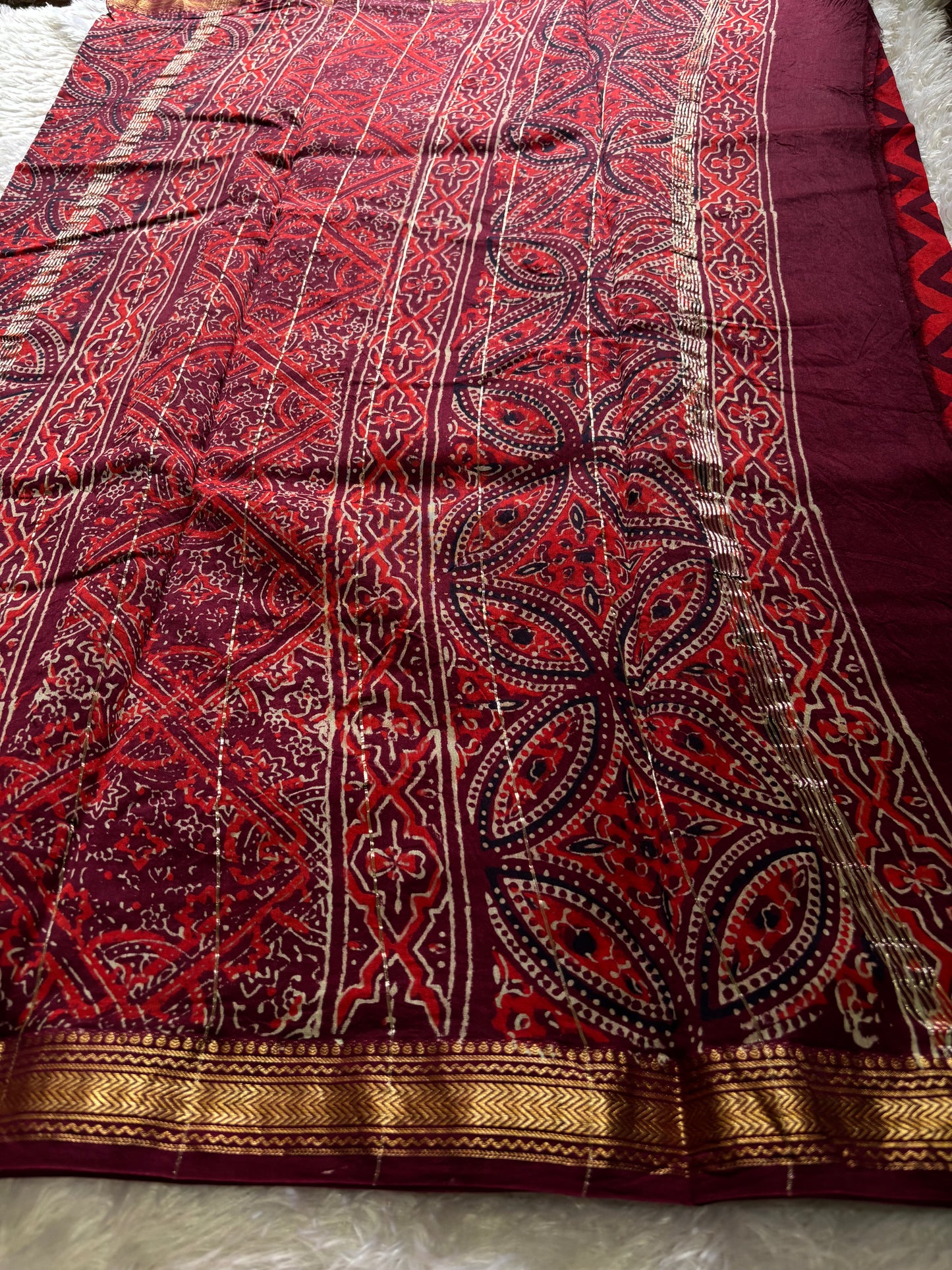 Maheshwari (2D) :  Brick Red