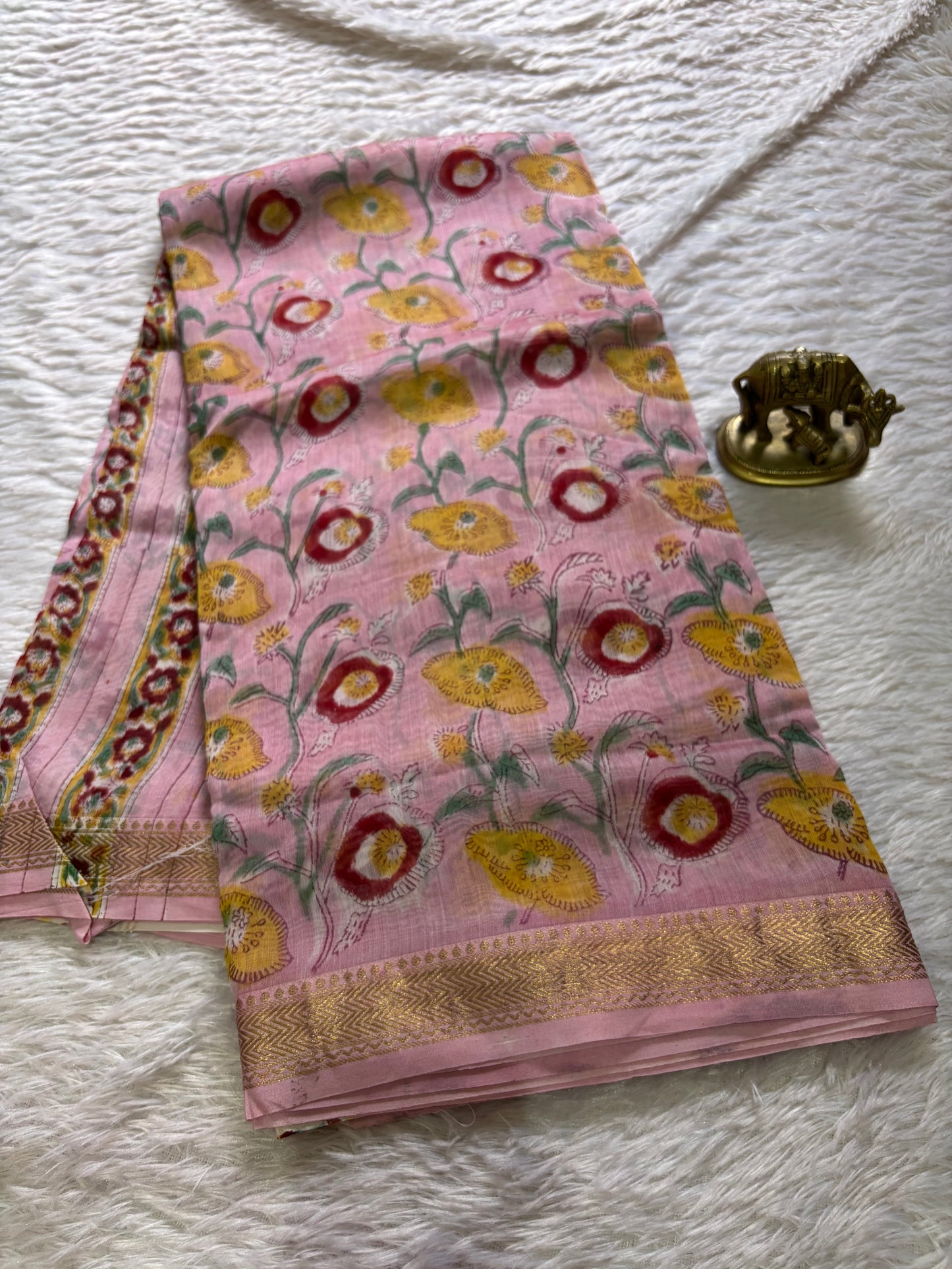 Maheshwari : Printed Baby pink