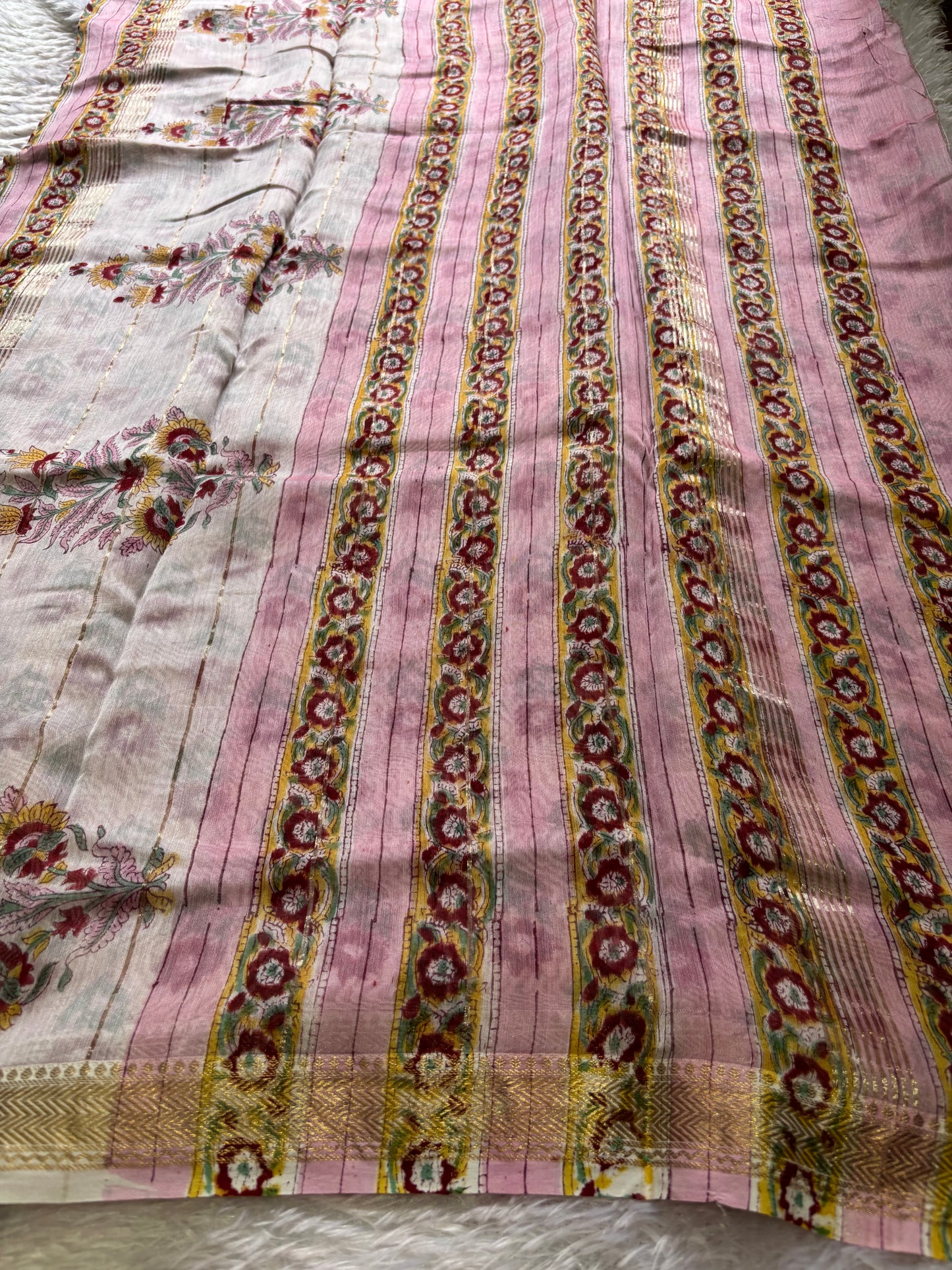 Maheshwari : Printed Baby pink
