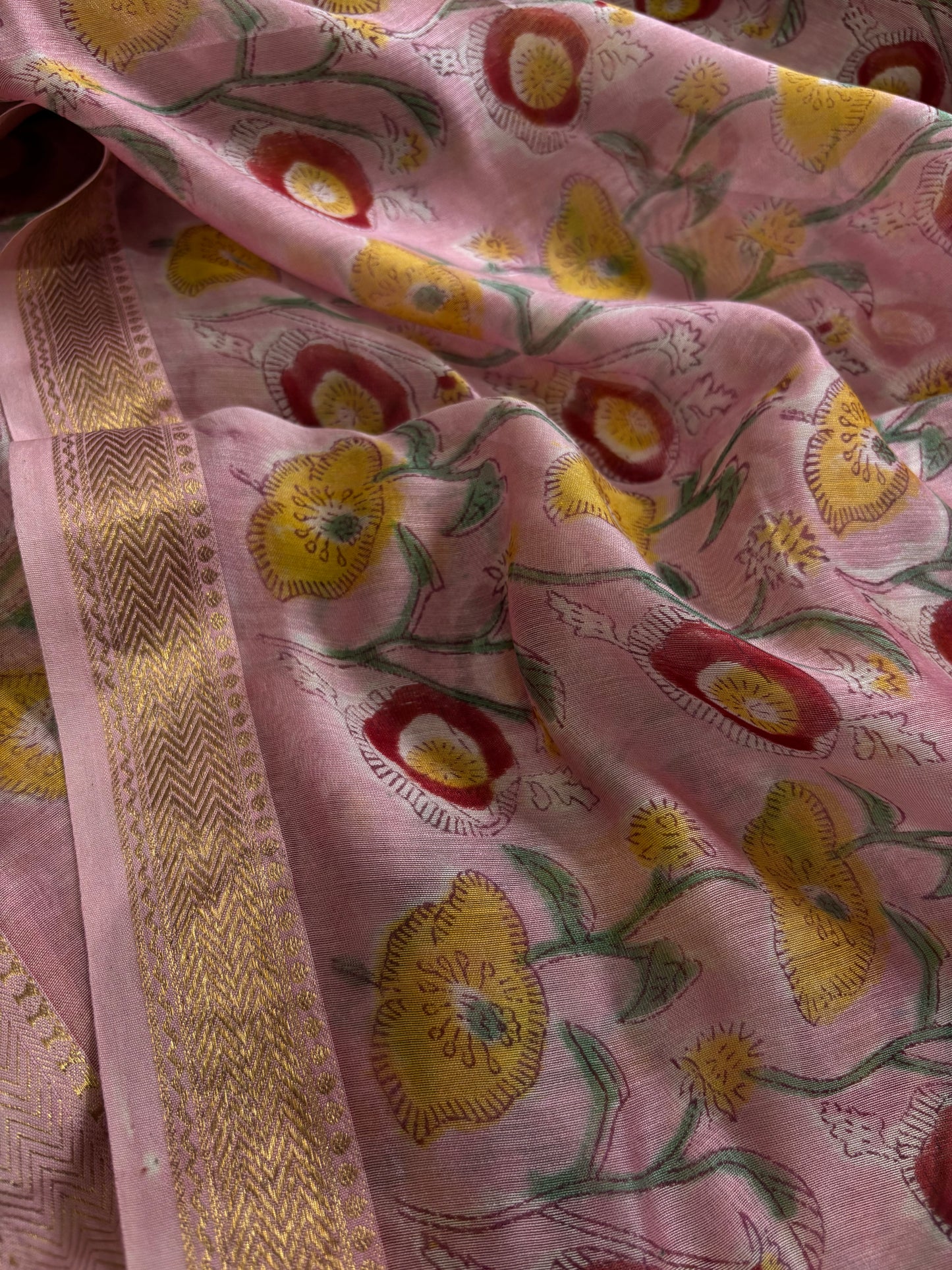 Maheshwari : Printed Baby pink