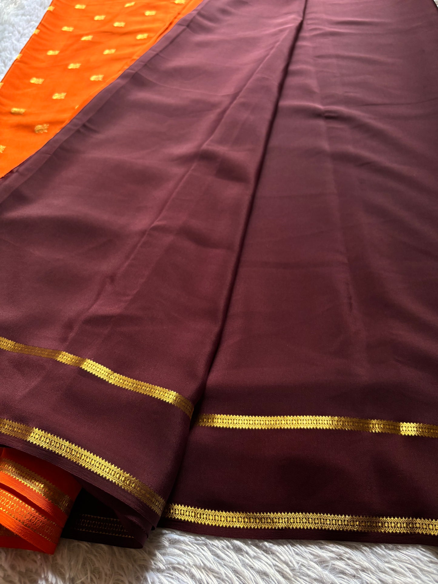 Padmini (2D) : Chocolate brown-orange
