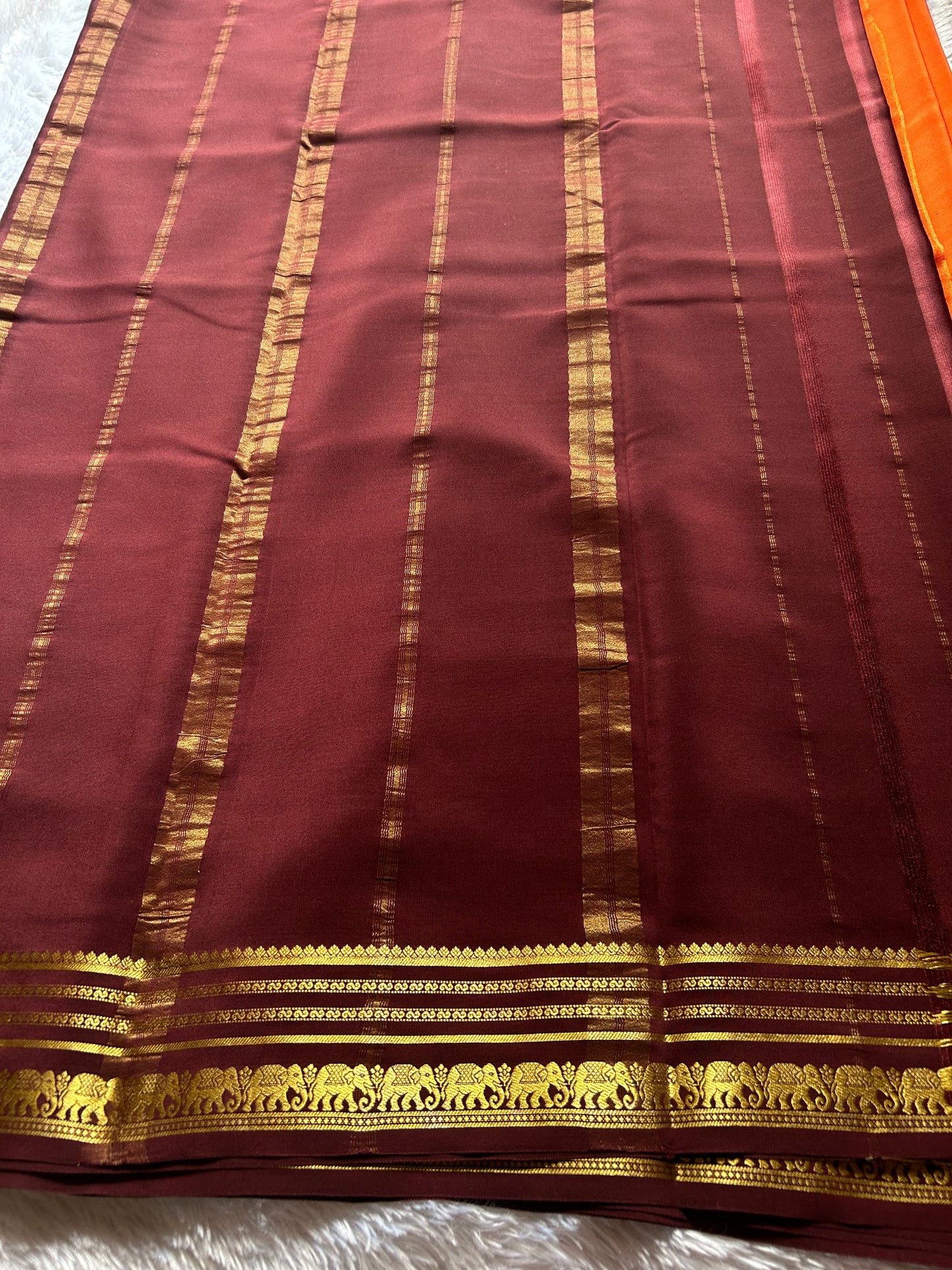 Eshwari (2D) : Orange-chocolate brown