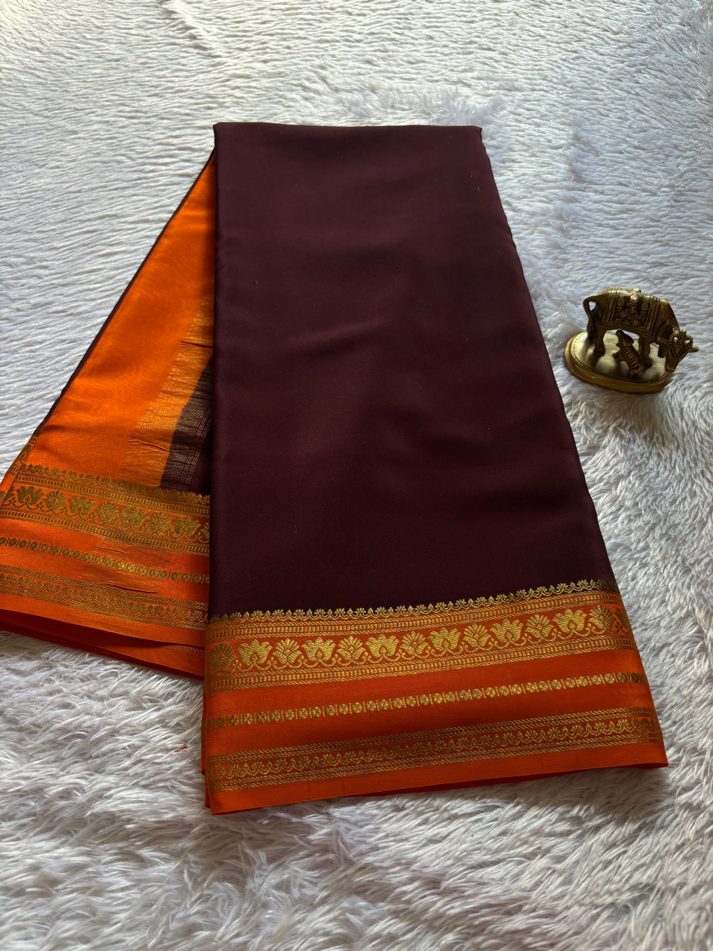 Padmaja (2D) : Chocolate brown-orange