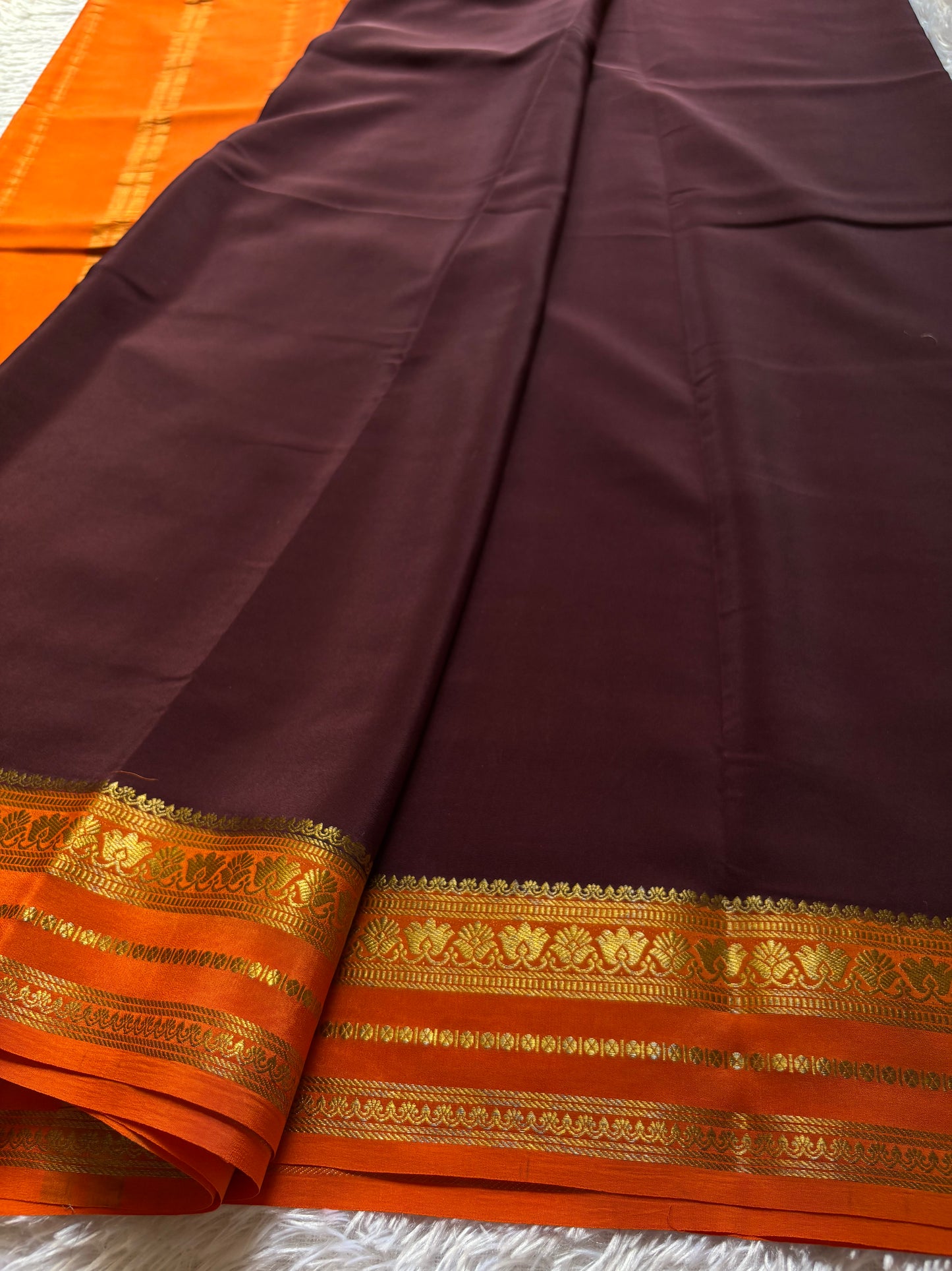 Padmaja (2D) : Chocolate brown-orange