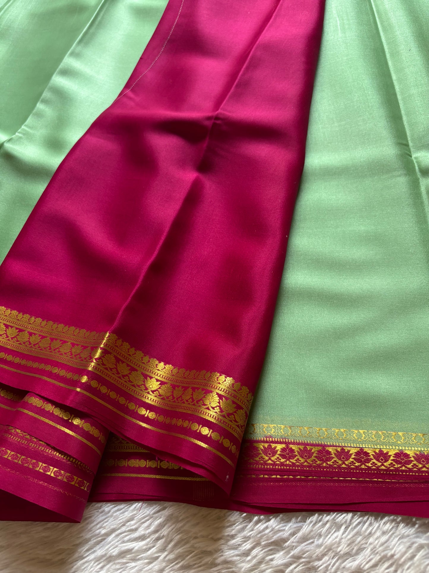 Sushmitha (2D) : Light Mint green-rani pink