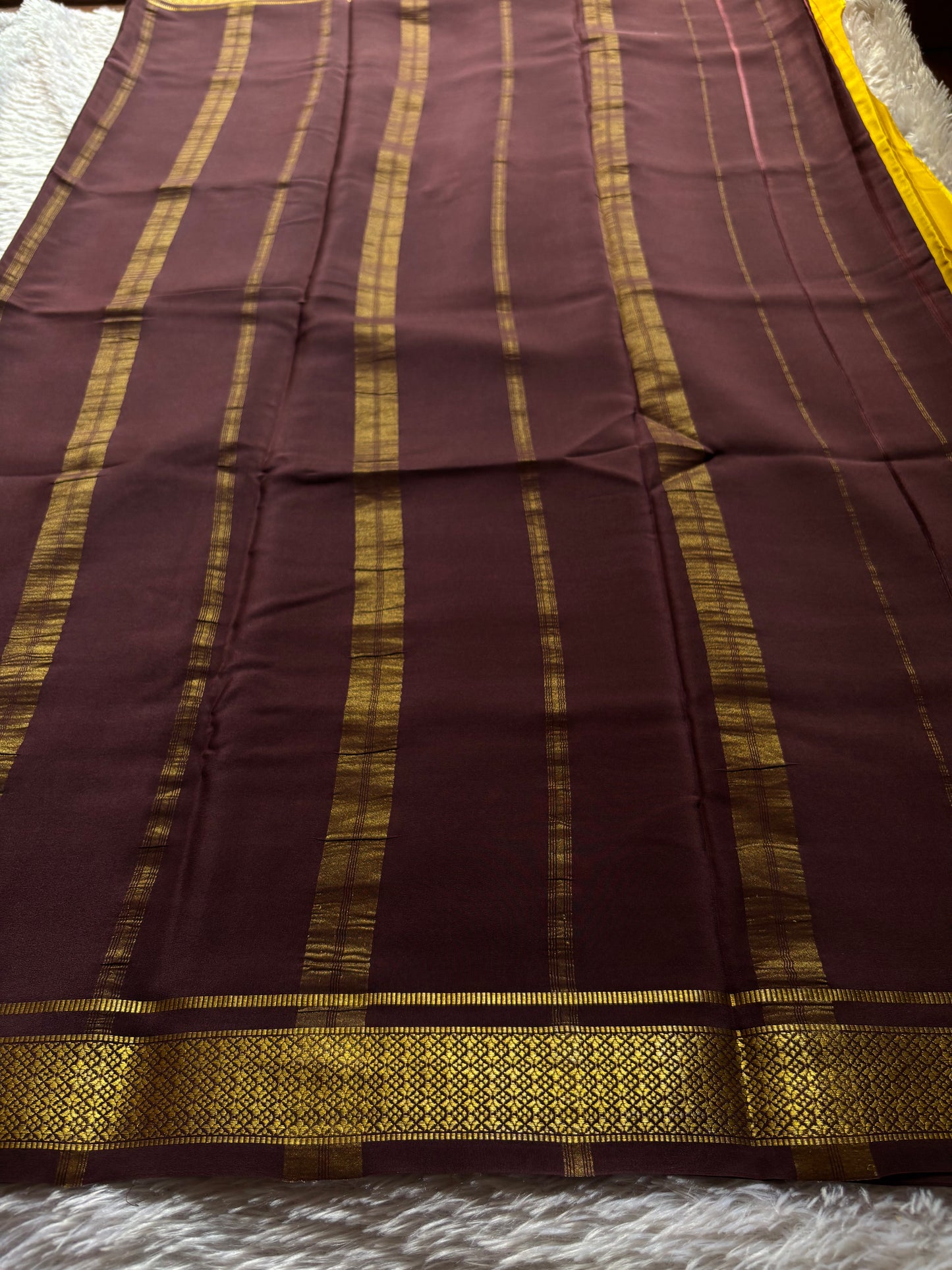 Sampoorna (2D) : Lemon yellow-chocolate brown