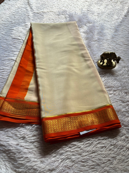 Sampoorna (2D) : Off white-orange