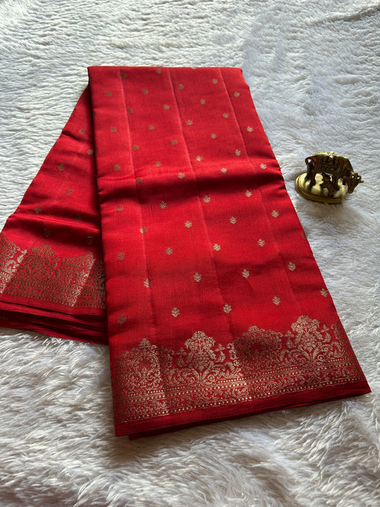Banarasi Chiniya : Solid Red
