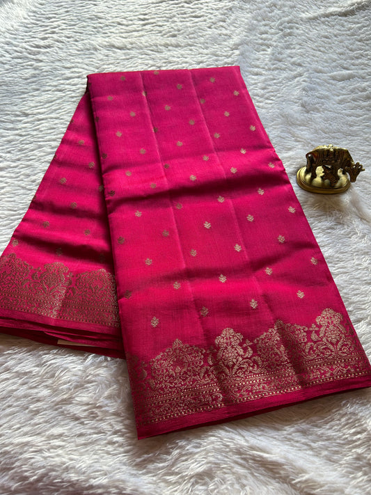 Banarasi Chiniya : Solid Rani pink