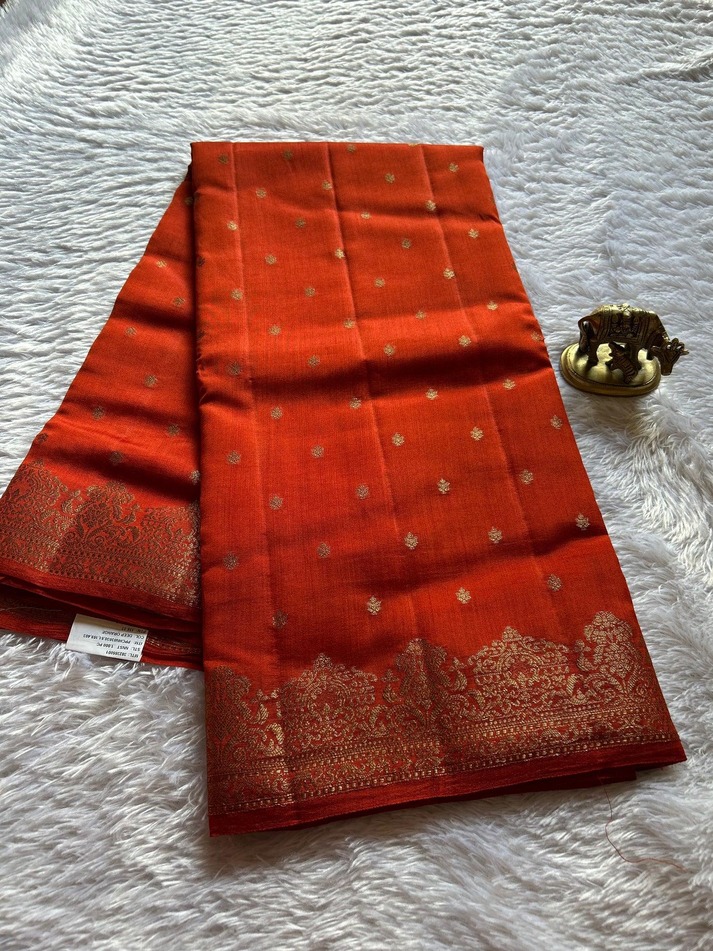 Banarasi Chiniya : Solid Rust orange
