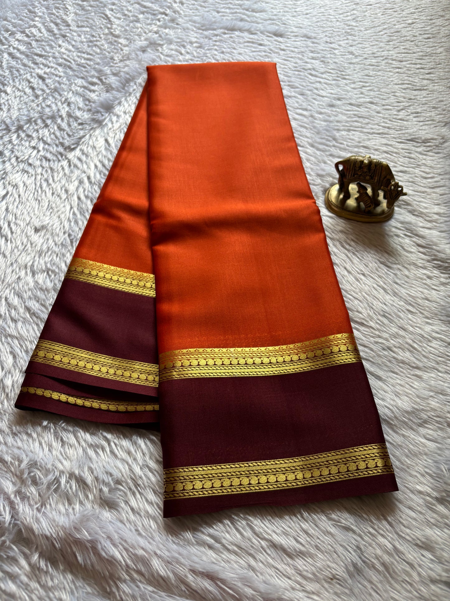 Malathi (2D) : Rust orange-chocolate brown