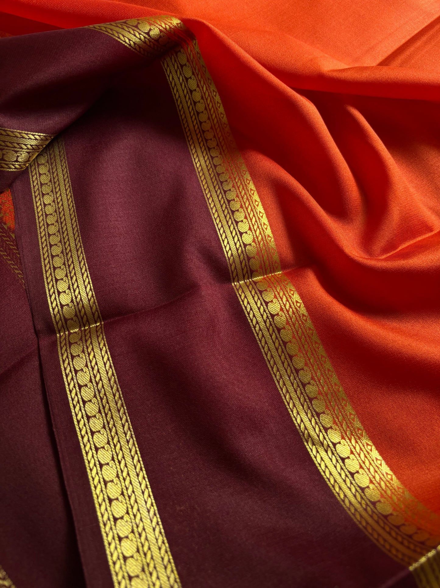 Malathi (2D) : Rust orange-chocolate brown